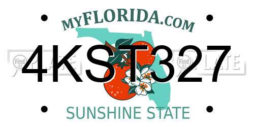 4KST327 Florida License Plate