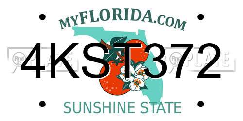 4KST372 Florida License Plate