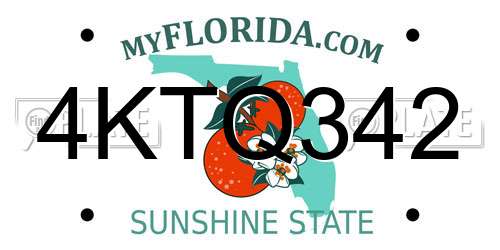 4KTQ342 Florida License Plate