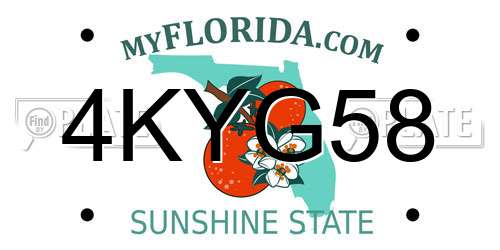 4KYG58 Florida License Plate