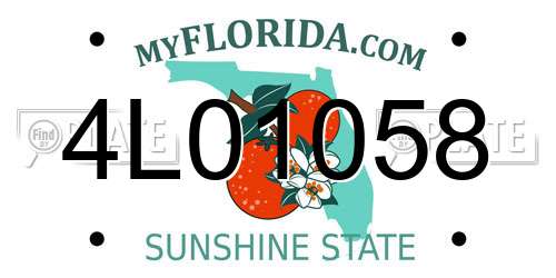 4L01058 Florida License Plate