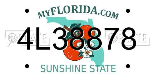 4L38878 Florida License Plate