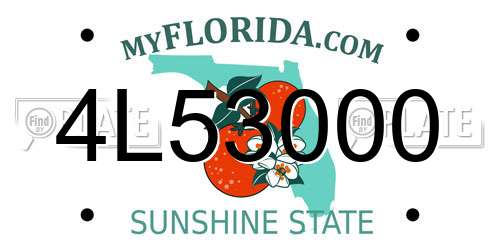 4L53000 Florida License Plate