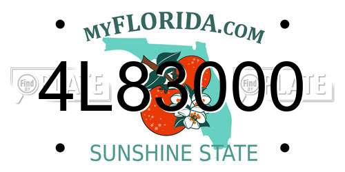 4L83000 Florida License Plate