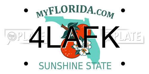 4LAFK Florida License Plate
