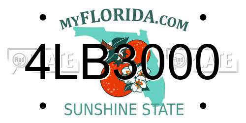 4LB3000 Florida License Plate