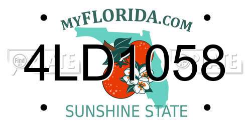 4LD1058 Florida License Plate