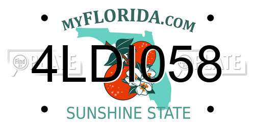 4LDI058 Florida License Plate