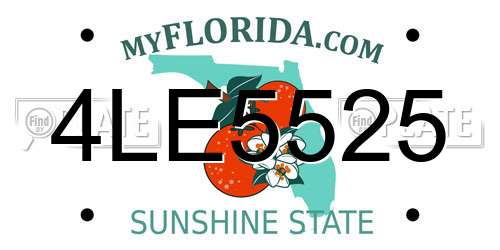 4LE5525 Florida License Plate