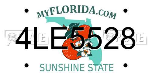 4LE5528 Florida License Plate