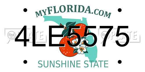 4LE5575 Florida License Plate