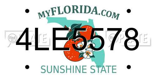 4LE5578 Florida License Plate