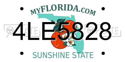 4LE5828 Florida License Plate