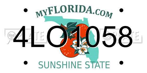 4LO1058 Florida License Plate