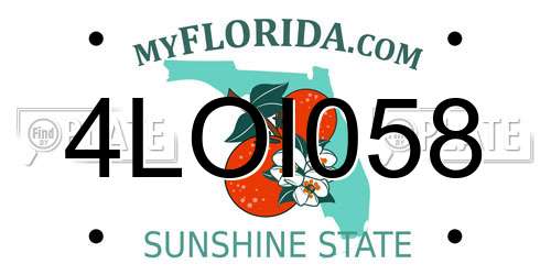 4LOI058 Florida License Plate