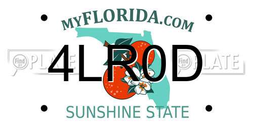 4LR0D Florida License Plate