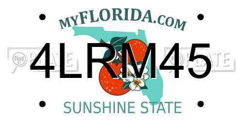 4LRM45 Florida License Plate