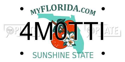 4M0TTI Florida License Plate