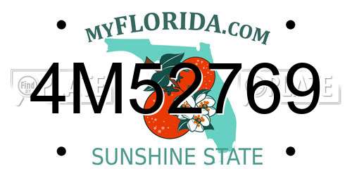 4M52769 Florida License Plate