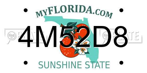 4M52D8 Florida License Plate