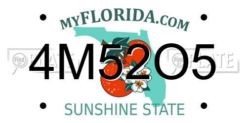 4M52O5 Florida License Plate