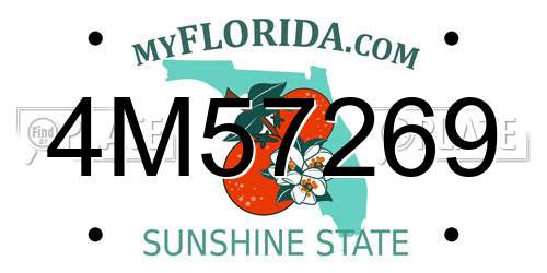 4M57269 Florida License Plate