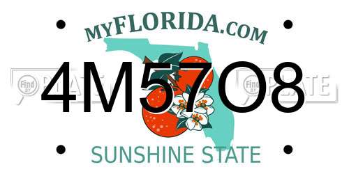 4M57O8 Florida License Plate