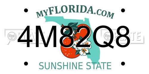 4M82Q8 Florida License Plate