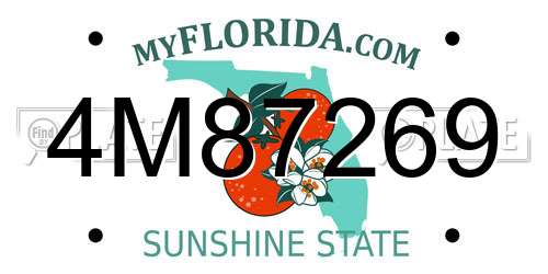 4M87269 Florida License Plate