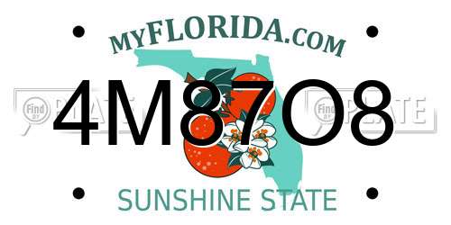 4M87O8 Florida License Plate