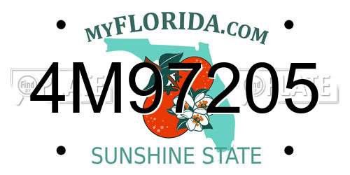 4M97205 Florida License Plate