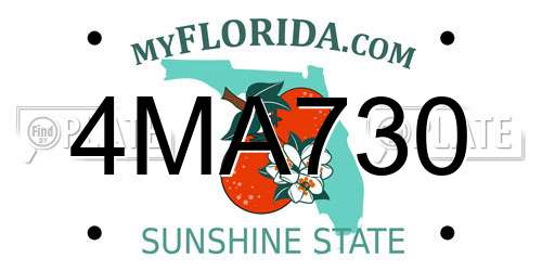 4MA730 Florida License Plate