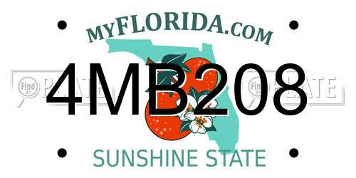 4MB208 Florida License Plate