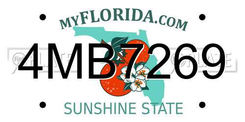4MB7269 Florida License Plate