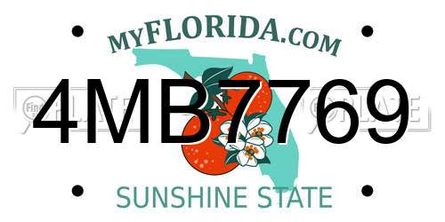 4MB7769 Florida License Plate