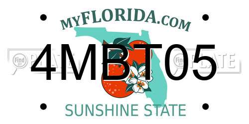 4MBT05 Florida License Plate