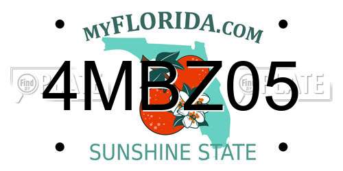 4MBZ05 Florida License Plate