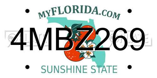 4MBZ269 Florida License Plate
