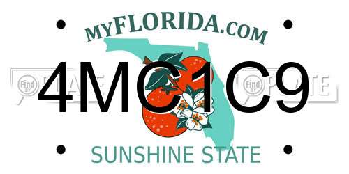 4MC1C9 Florida License Plate