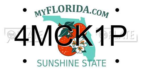 4MCK1P Florida License Plate