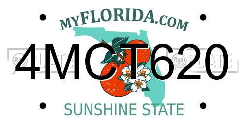 4MCT620 Florida License Plate
