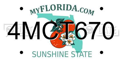 4MCT670 Florida License Plate