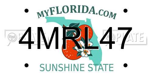 4MRL47 Florida License Plate