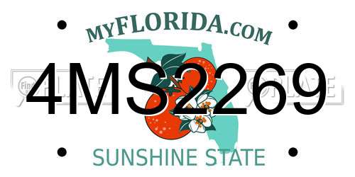 4MS2269 Florida License Plate