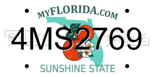 4MS2769 Florida License Plate