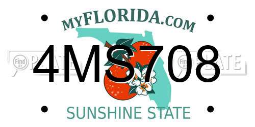 4MS708 Florida License Plate