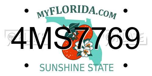 4MS7769 Florida License Plate