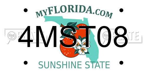 4MST08 Florida License Plate