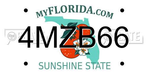 4MZB66 Florida License Plate