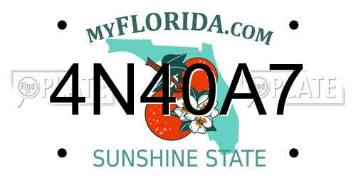 4N40A7 Florida License Plate